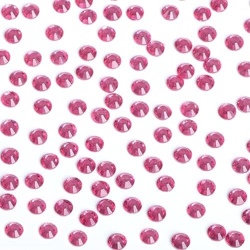 Image of Bymitel Hotfix Crystal Rhinestones Round Gems Iron on DIY Jewelry Making Flat Back for Crafts,Rose, 4.8mm(SS20 /1440pcs)