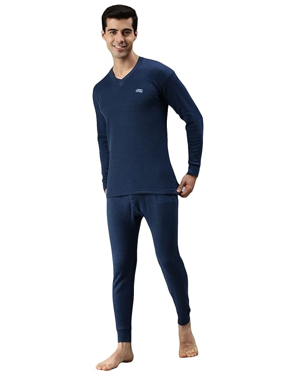 Lux Cottswool Thermal Wear for Men Set Top & Bottom - Premium Winter Inner Wear for Men - Warm and Comfortable Thermal for Men - V Neck Body Warmer Set for Men - Cotton Thermal Wear for Men Set