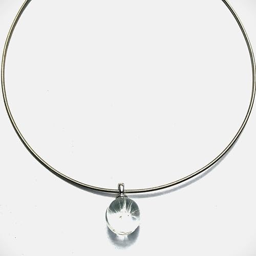 Miniatura 1 de Dandelion Seeds Floral Choker Love of Nature Make a wish Spherical Pendant Dainty Flower Under Glass
