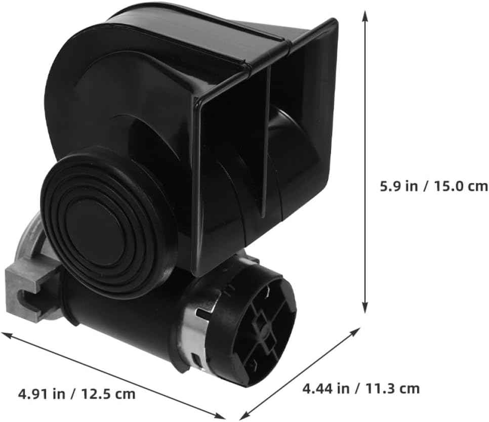 12v Electric Train Horn for Cars and Trucks Loud Snail Air Horn with Square Mouth for Motorcycles and Suvs Automotive Exterior Accessory