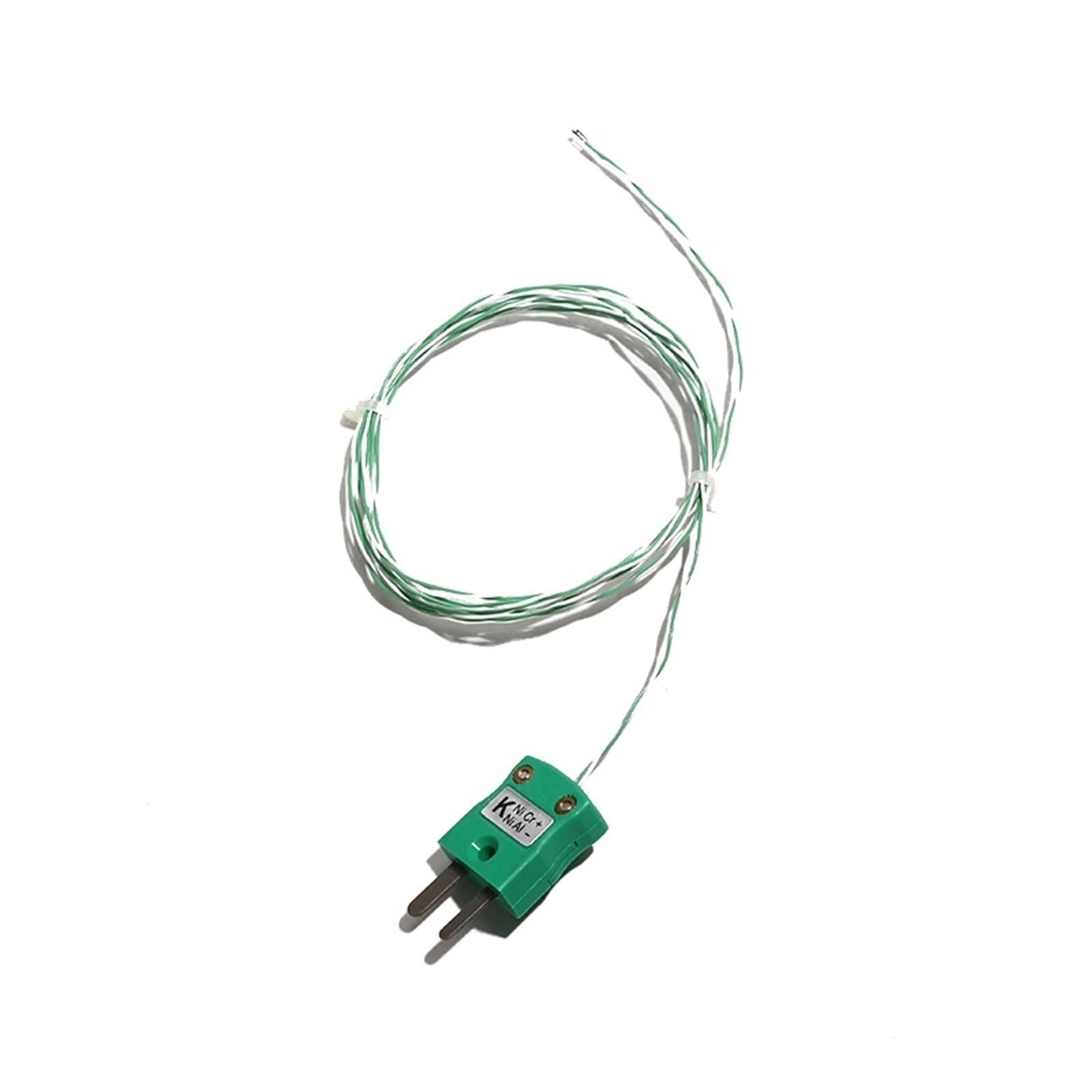 Części termopary typu K, przewód czujnika wysokiej temperatury z zielonym złączem, długość 0,5 do m, do ogrzewania i pomiaru(3m fiberclass wire)