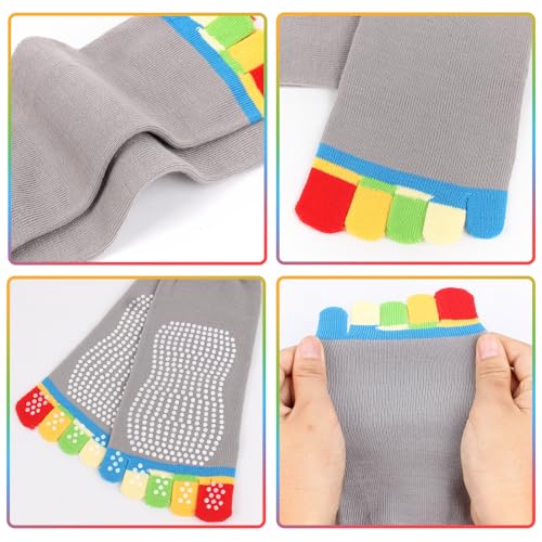jeuhut Grip Yoga Toe Socks for Women, Non Slip Anti Skid Sticky Grippy Toe Separator Sock for Pilates Barre Dance Ballet3