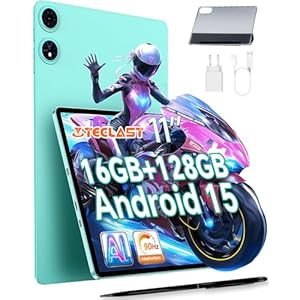 TECLAST Tablet 11 Pulgadas P50AI Tableta Android 15, AI, 16GB RAM+128GB ROM (4TB TF), 2.0GHz Octa-Core, 7000mAh, Widevine L1, Dual WiFi, BT 5.0, 5MP+13MP, BT5, GMS, Tablet con Lápiz+Funda, 2025