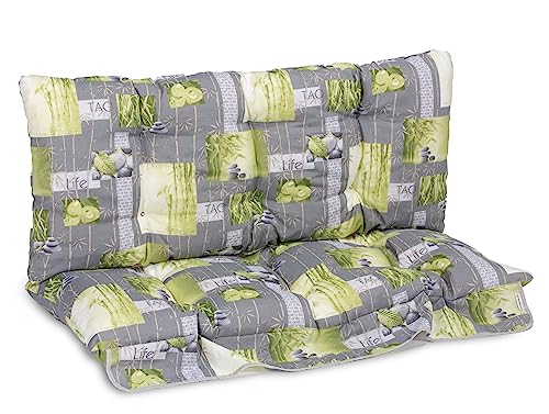 Cuscini per Dondolo 3 Posti - 100% Made in Italy - Incluso nel Ricambio Anche Il tettuccio Coordinato - 1deale per Esterni (Giardini e Cortili) - Telaio Non Incluso