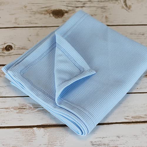 Interweave Healthcare Blue Hospital Thermal Throw Blanket, No Fluff Transfer, Flame Retardant & Comfortable, Lightweight Yet Warm - Image 3