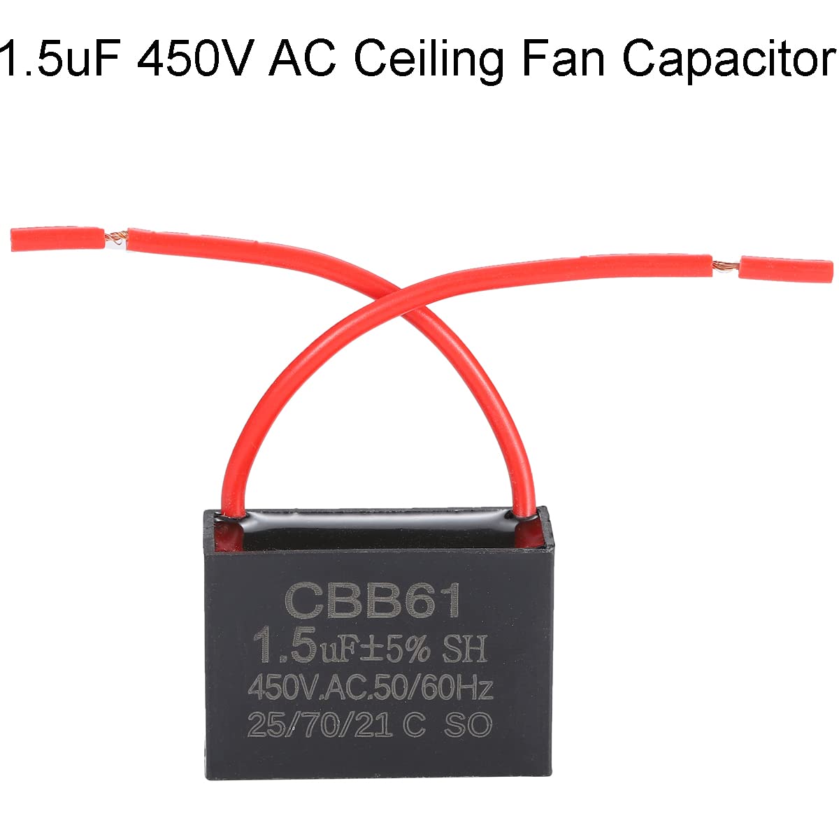 CBB61 condensatore ventilatore da soffitto 1.5uF 450V AC 50/60Hz 2 fili