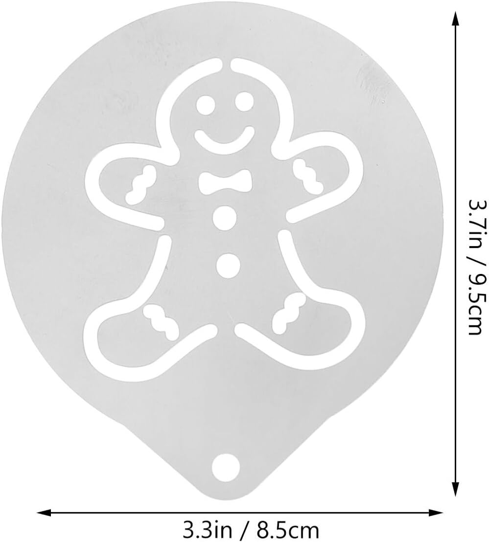 BESTYASH 6pcs Stainless Steel Coffee Stencils and Fondant Stencils Set for Latte Art and Cake Decorating, Reusable Coffee Art Templates for Home and Professional Baking