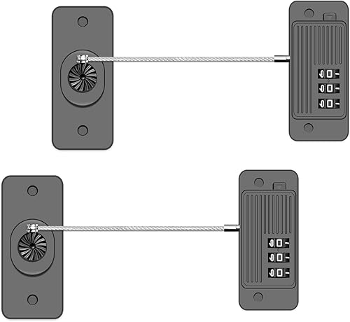 Paquete de 2 cerraduras para refrigerador, cerradura para refrigerador con contraseña, cerraduras multifuncionales mejoradas para refrigerador,