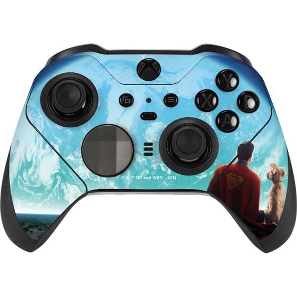 Skinit Decal Gaming Skin Compatible with Xbox Elite Wireless Controller Series 2 - Officially Licensed Superman 2025 Superman & Krypto Watch The Earth Design