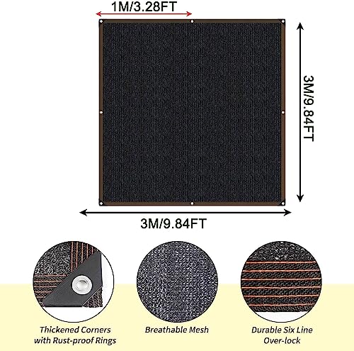 Rete Ombreggiante, 3x3M Telo Occhiellato, Panno