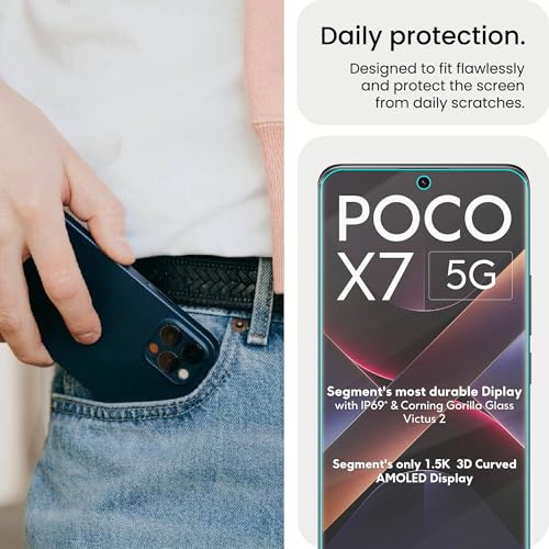 Image of ArmourPro Screen Protector for Poco X7, Premium Ultra Thin TPU Front Membrane Guard, Bubble-Free, Edge to Edge Coverage, Fingerprint Friendly | Crystal Clear, 1 Pack
