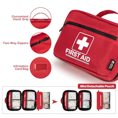 RHINO RESCUE 240 Piece All-Purpose First Aid Kit, Home & Office Professional Medical Supplies, Ideal for Emergency, School, Business, Car, Camping - Image 3