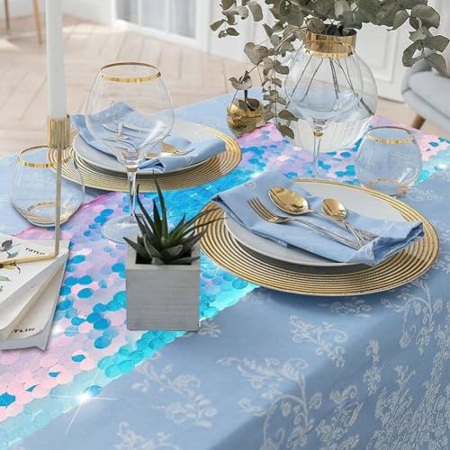Nappe à paillettes de table de table pour transformer une nappe simple en décor - 3