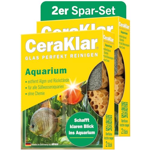 abrazo CeraKlar Aquarium Scheibenreiniger - 4 Scheibenreiniger...