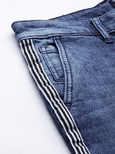 Image of The Indian Garage Co Men Slim Fit Solid Mid-Rise Stretchable Jeans
