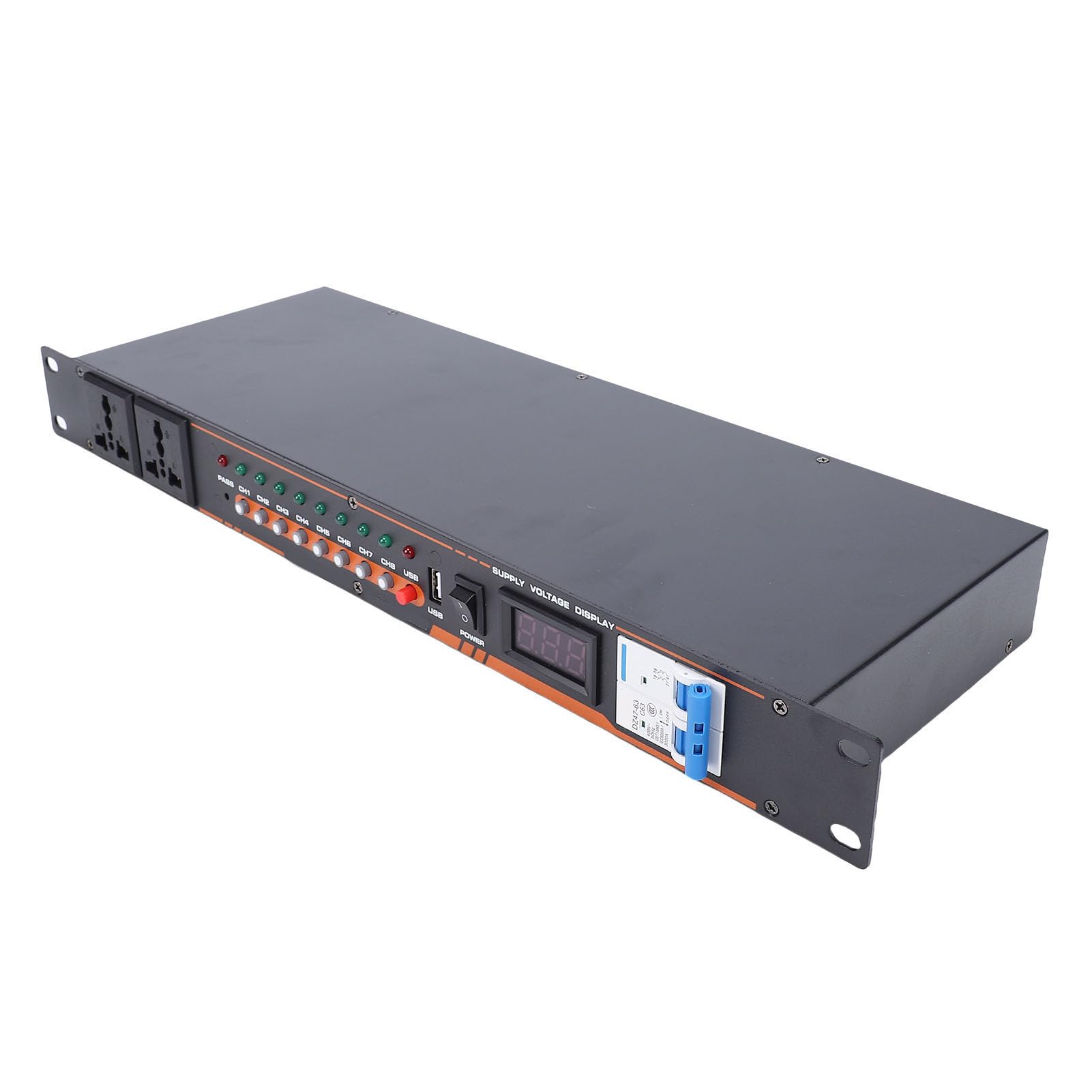 Yunseity 10 Outlet Power Sequencer Conditioner, Rack Mount Audio Digital Power Controller Voltage Regulator with Digital Display and Multi Protections for Musical Instruments (US Plug)