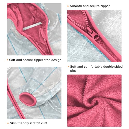 GuoChe Buffalo Plaid Light Blue Baby Fleece Jacket3