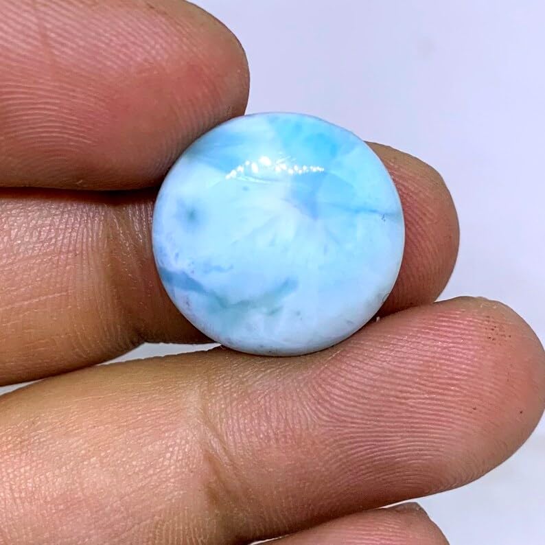 Larimar naturel cabochon fabrication bijoux bague pendentif