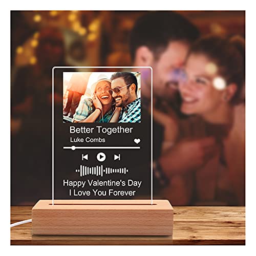 Personalizzata Spotify Glass Art Luce Notturna Personalizzata con...