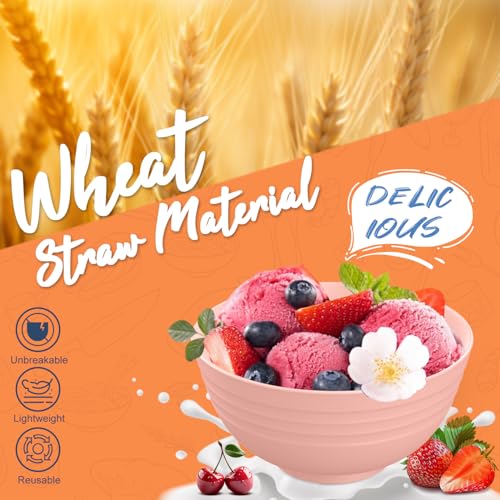 Image of Wheat Straw Dinnerware Sets 20 PCS Service for 4, Unbreakable Kitchen Plates and Bowls Sets, Microwave Dishwasher Safe Dish Set, Outdoor Camping, RV, Apartment Essentials - Colorful