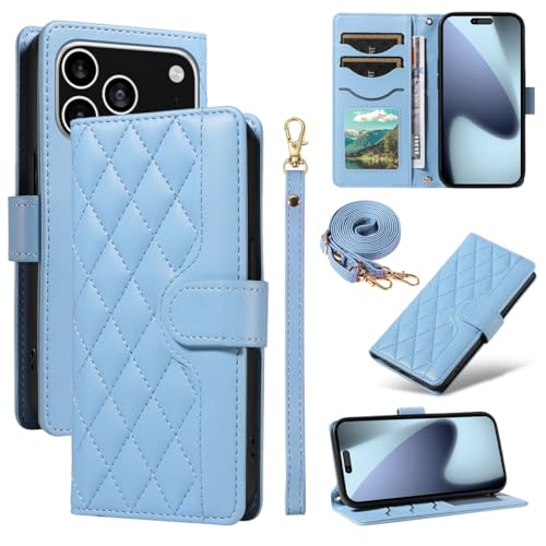 Caseurban Wallet Case for iPhone 17 Pro with Card Holder, Blue