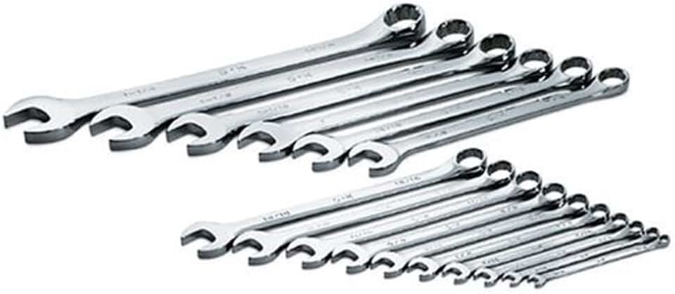 SK Tools USA 16 Piece SuperKrome Combination Wrench Set