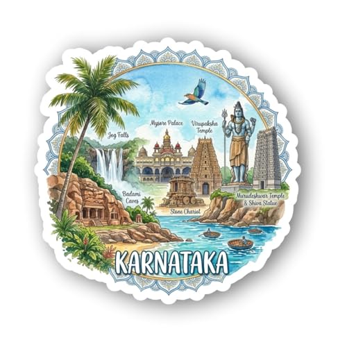Image of Karnataka Textured Finish Acrylic Fridge Magnet - UV Texture Printed, Stylish Multicolor Magnet for Fridge, Wardrobe & Metal Surfaces, Pack of 1 (Karnataka)