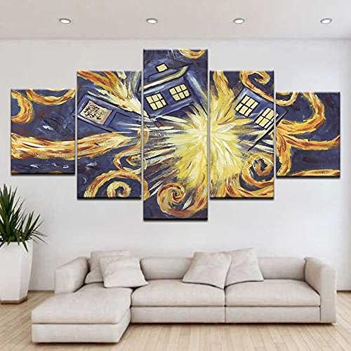 Art abstrait moderne YUANJUN avec cadre 3D art mural 5 pièces haut de gamme
