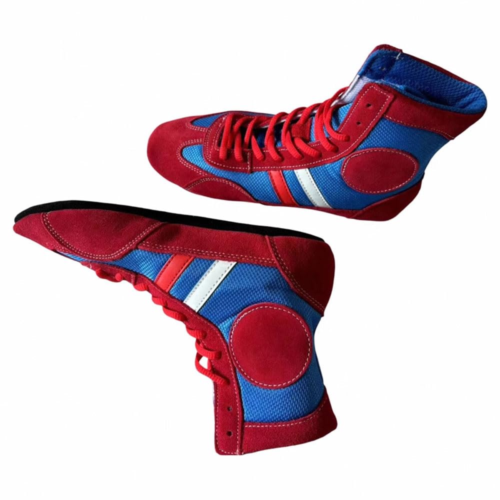 Zapatos entrenamiento de lucha libre ligeros,rojo Zapatos de judo de interior con suela blanda,Zapatillas zapatos de sambo para Hombre mujer,Zapatillas para Culturismo,Zapatillas de Atletismo,35-45 EU