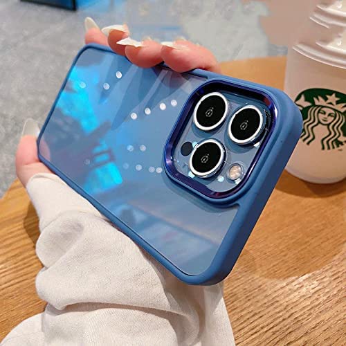 Image of mobistyle Designed for iPhone 14 Pro Enhanced Metal Camera Guard Shockproof Back Cover Case iPhone 14 Pro (Blue)