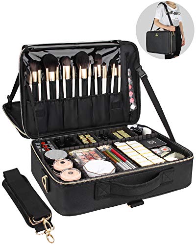 Relavel Neceser Maquillaje Organizador - 15.7 Inches, Bolsa de Maquillaje Profesional, Maletín Cosmético Impermeable con Divisores Ajustables - imagen 2