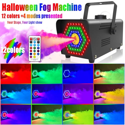 IMONE 72-LED Fog Machine Halloween,Smoke Machine Fog Perfect for Creating Vibrant and Mesmerizing Effects,Smoke Machine Halloween with Remote,Fog Machine Outdoor Indoor for Part DJ Wedding Photography - Thumbnail 2