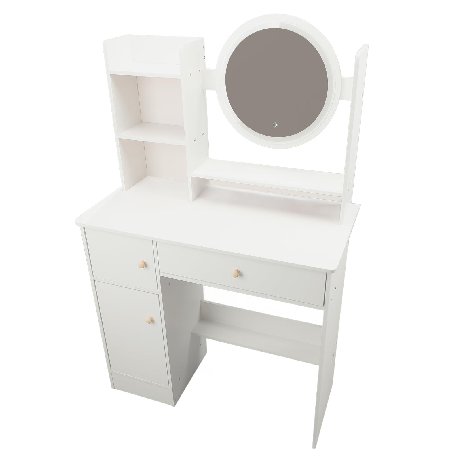 Vanity Desk con Specchio e Luci Tavolo da Trucco Moderno per Camera da Letto Dal Design Straordinario con 2 Cassetti