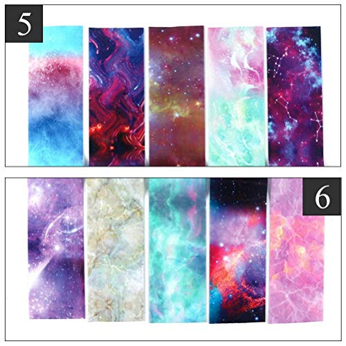 Nail Art Transferfolie Sticker 10 Blatt Sternenhimmel Nail Art Aufkleber DIY 3D Nagelfolie Transfer Aufkleber für… – Bild 3