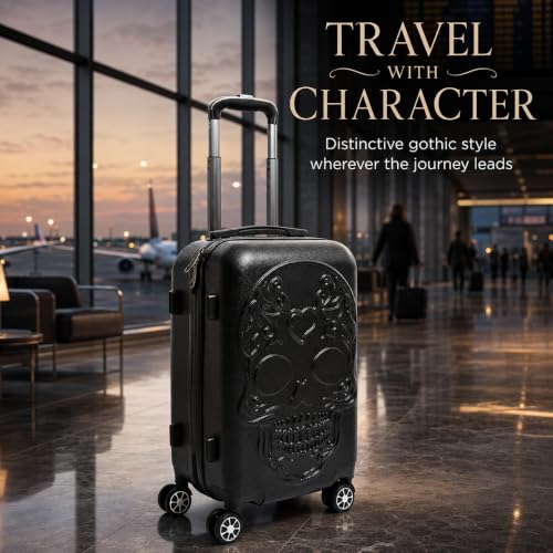 Sugar Skull Suitcase 26.5 Inch With Wheels Spinner Rolling Luggage Carry On by GUTE - Used condition - Image 9