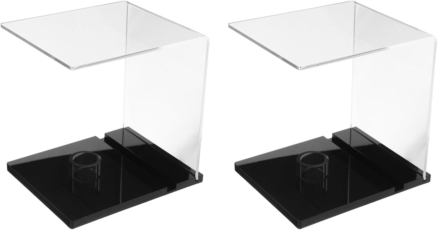 PRETYZOOM 2pcs Acrylic Softball Holder Baseball Display Case with Base, Ball Enclosure for Autographed Memorabilia Storage and Sports Collectibles Showcase