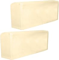 Vista 3 de Garneck 2 fundas de tela elástica para reposabrazos antideslizantes, de elastano, para sillón reclinable, protector de muebles, color beige
