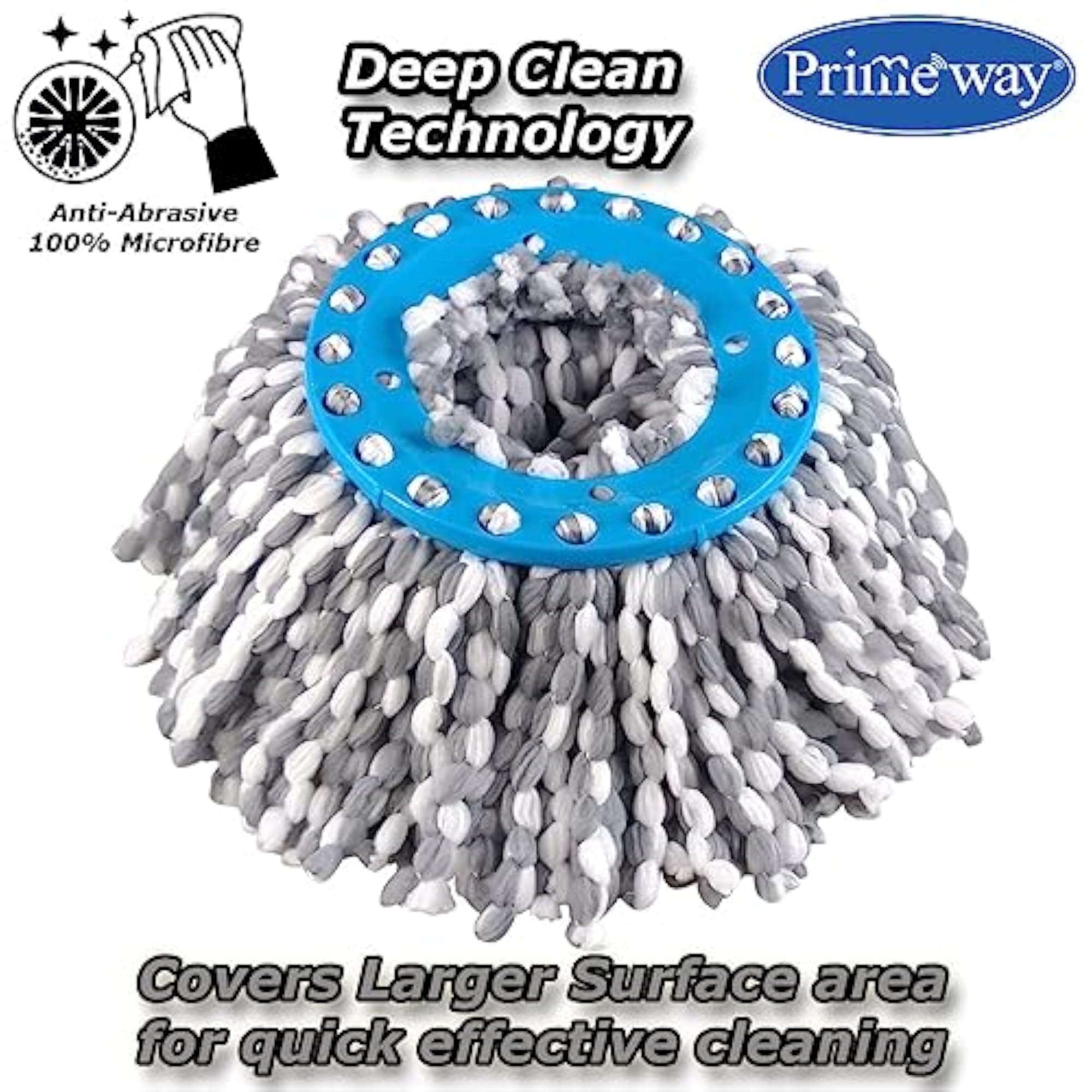 Polyester Microfiber Spin Mop Replacement Mop Head Refills, Pack of 3