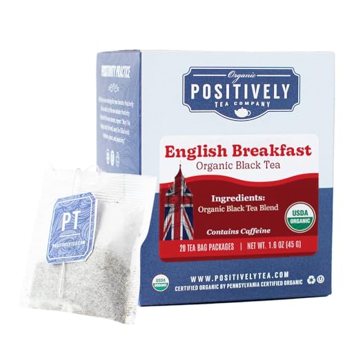Image of Organic Positively Tea Company, English Breakfast Black Tea Bags, 20 Count