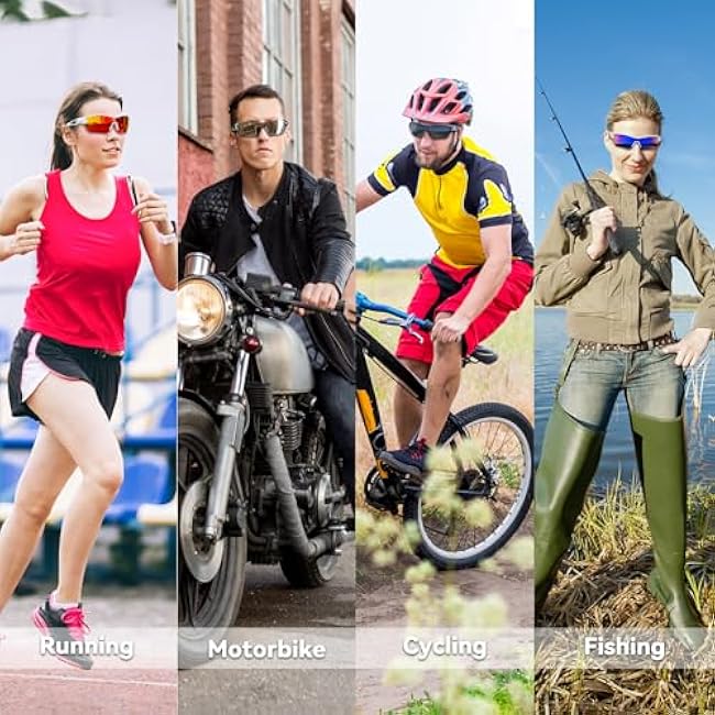 BEACOOL Polarized Sports Sunglasses for Men Women Youth Baseball Cycling Running Fishing Golf Motorcycle TAC Glasses UV400