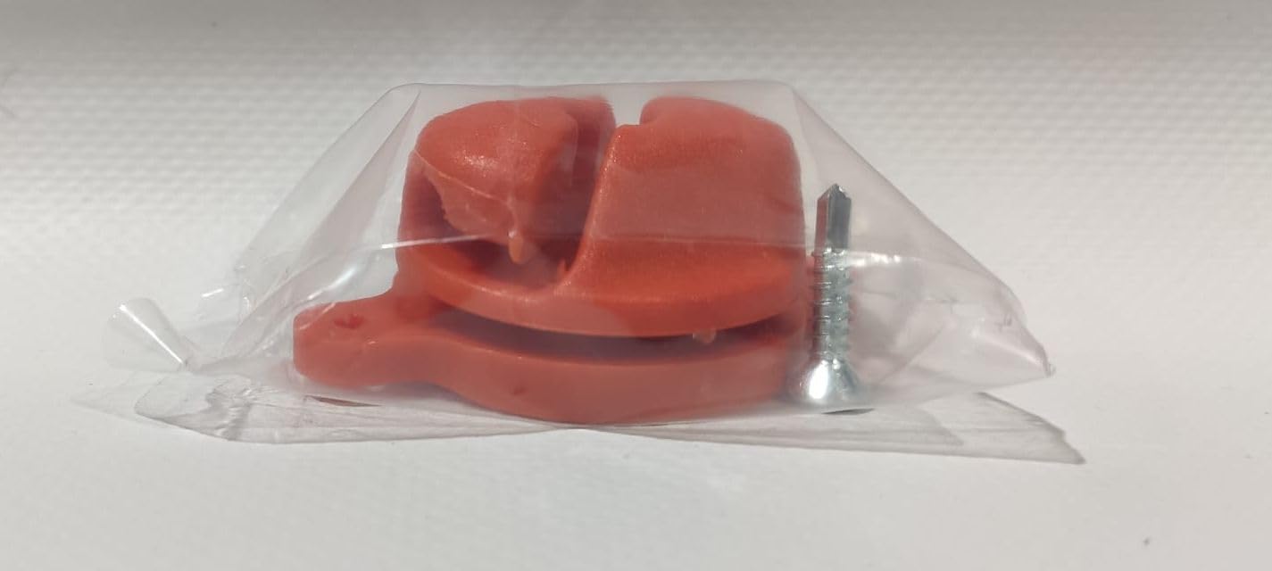Ganchos sujeta Redes Universales sujeta Redes antilesión para porterías de fútbol y Balonmano Color Naranja de Nylon inyectado con Tornillo autotaladrante Incluido (Naranja)