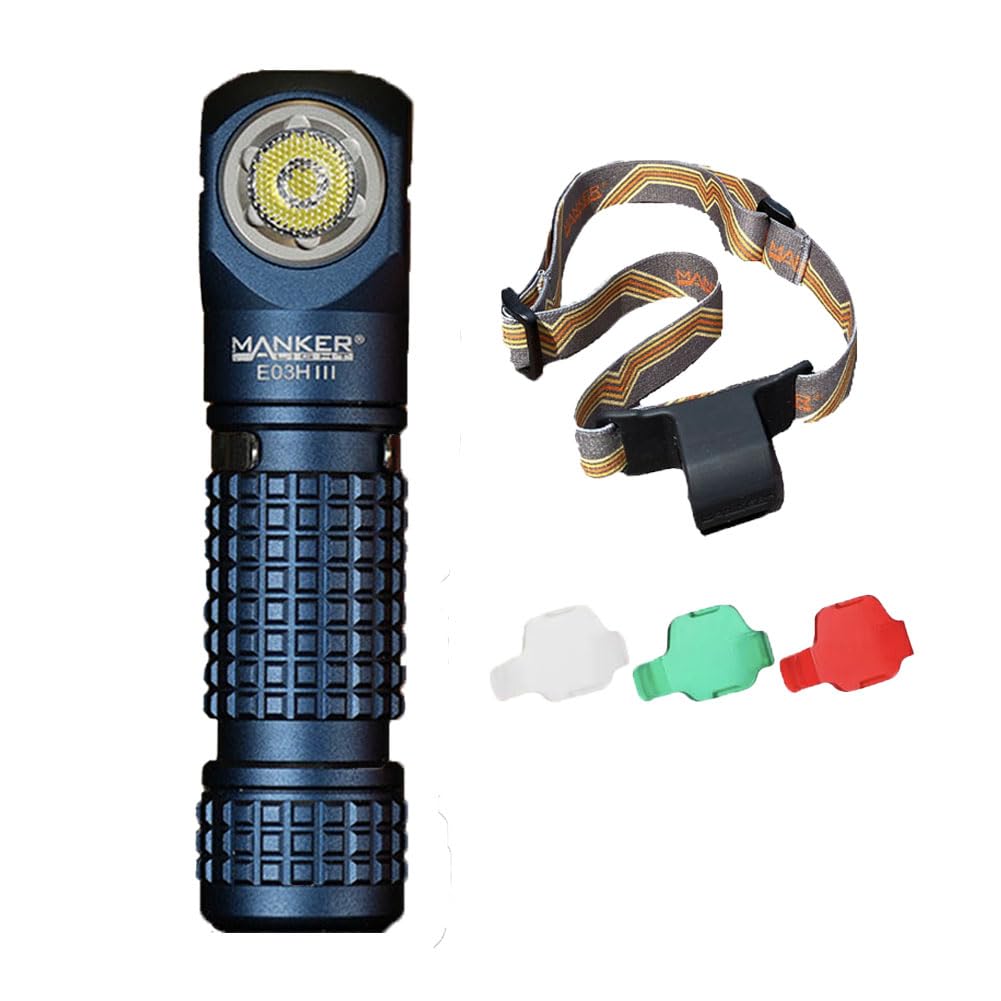 Mankerlight E03H III Pocket Flashlight - 800 Lumen, 519A LED, Magnetic Tail, IP68 Waterproof (Blue)