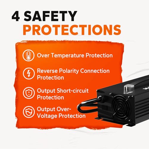 LiTime 60-Amp Lithium Battery Charger 12V LiFePO4 Battery Charger AC-DC Smart Charger with Cooling Fan?Anderson Connector LED for 14.6V LiFePO4 Lithium Batteries, 60A Fast Charging