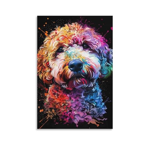 Canevas diamant kit complet de chien coloré, broderie point de croix grand format 50x60