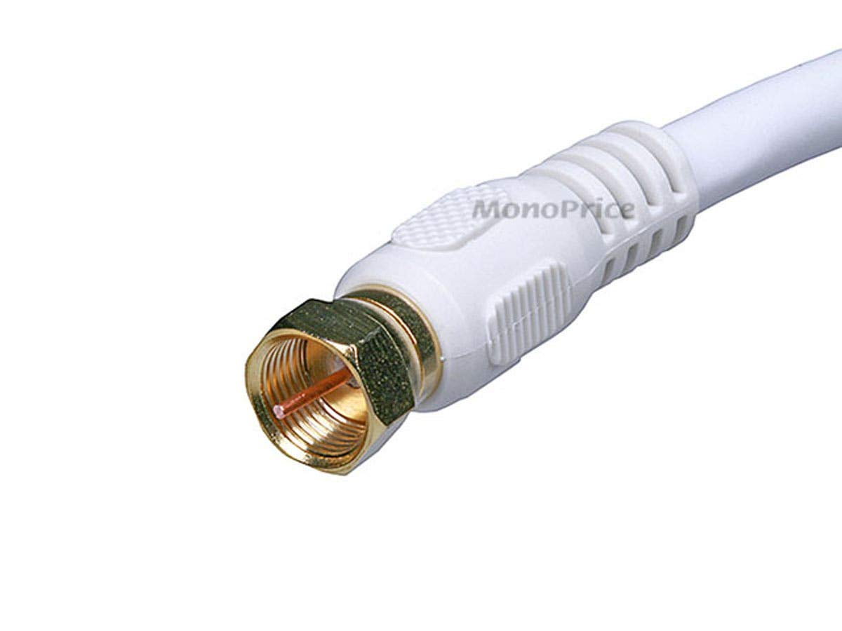65ft White Outdoor & in Wall Quad Shield RG6 Cable 18AWG 3Ghz 75 Ohm DirecTV Satellite Approve Weather Seal All Brass CONNECTORS UL ETL CL2 Cut to Order Assembled in USA by PHAT SATELLITE INTL