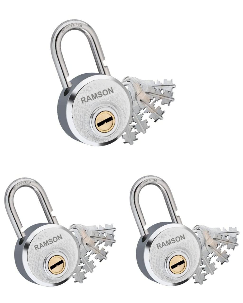 Buy RAMSON Turbo Wafer Push Lock with 5 Wafer Keys, Hardened Shackle