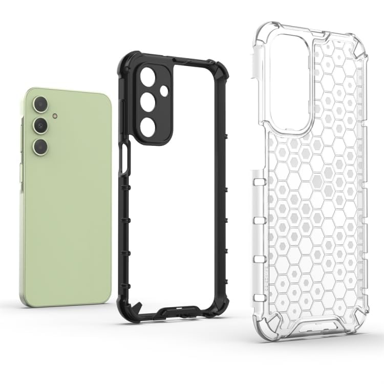 Image of Lustree TPU Honey Comb Armor Shock Proof Back Cover for for Samsung Galaxy A25 5G (Transparent)