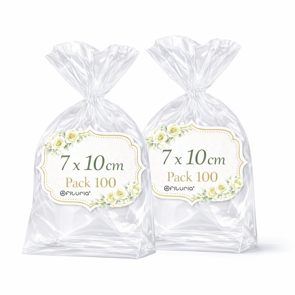 Ofituria Bolsas Celofán Transparente 10 x 15 cm, Bolsas Transparentes para Chuches y Regalos – Bolsas Plastico Transparente para Cumpleaños Infantiles, Galletas y Detalles, 1 Pack (100 Bolsas) — view 18