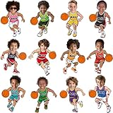 48 Set Basketball Bulletin Board Decors Basketball Players Cutouts Basketballs Jersey Paper Cut-Outs Classroom Decor for Boys DIY Craft Photo Sports Theme Party School Home Wall Chalkboard Supply