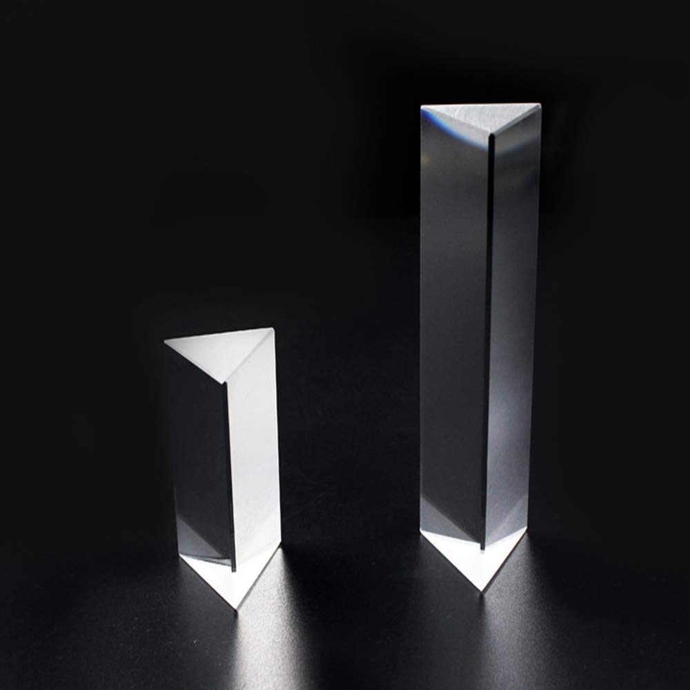 2 PCS -Prisma Triangolare in Cristallo K9 Prisma Fotografia, Vetro Ottico in Cristallo con Confezione Regalo - Prisma Ottico per Spettro Luminoso - Prisma Luce Arcobaleno